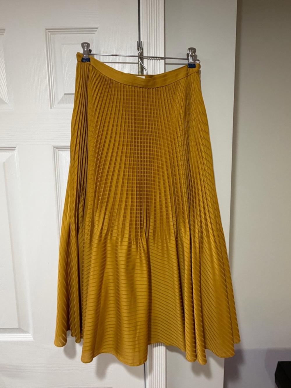 Club Monaco Mustard Pleated Midi Skirt